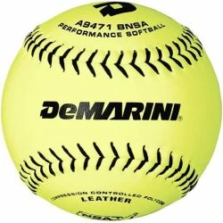 DeMarini NSA 12 Inch Leather 44/400 Slowpitch Ball - One Dozen: WTA947