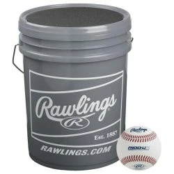 Rawlings R100UPI Practice Baseballs (2 Dozen) With Bucket: R100UP1BUCK