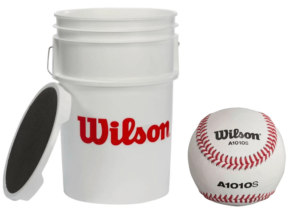 WILSON SPORTING GOODS Wilson Bucket Of Baseballs With 3 Dozen A1010 X-Outs Baseballs Combo 1 WILSON SPORTING GOODS Wilson Bucket Of Baseballs With 3 Dozen A1010 X-Outs Baseballs Combo